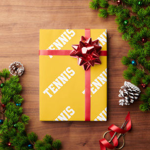 Papel De Presente Tênis Texto Branco Atlético em Laranja Amarelo Vib