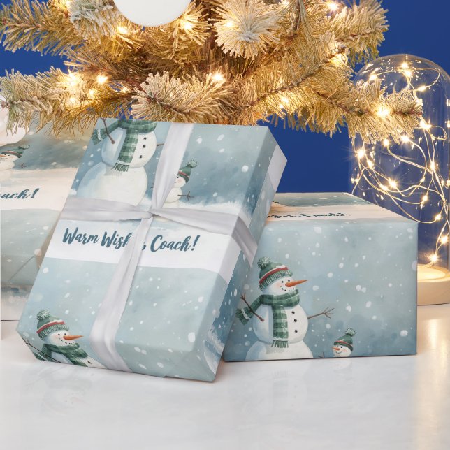 Papel De Presente Tennis Christmas  Festive Snowman  (Feriados)