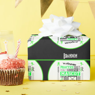 Papel De Presente Terminologia de Hockey para Meninos Personalizada