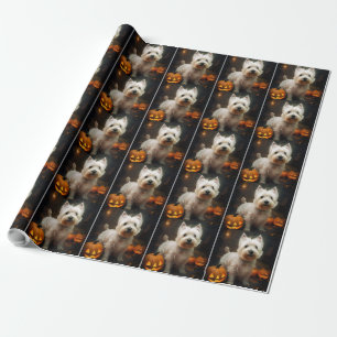 Papel De Presente Ternos de Halloween West Highland White Terrier Ab