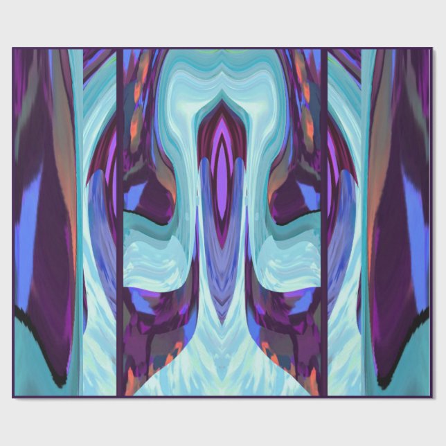 Papel De Presente Terra da onça que envolve Papel-Roxa/azul/laranja (Aberto)