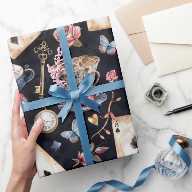 Papel De Presente Terra Maravilha Alice Pattern (Presentear)