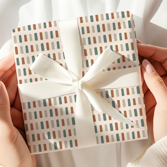 Papel De Presente Terra Tonelada Moderna Geométrica (Criador carregado)