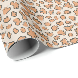 Papel De Presente Terraço de Pétala Orgânica | Moderno Apricot Suave