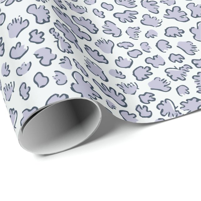Papel De Presente Terraço de Pétala Orgânica | Periwinkle Pálido Mod (Ponta do rolo)