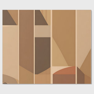 Papel De Presente Terracota Geométrica Abstrata Moderna de Meados do