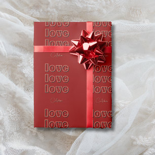 Papel De Presente Terracota Limpo Elegante 3 x Amor   Veludo Vermelh