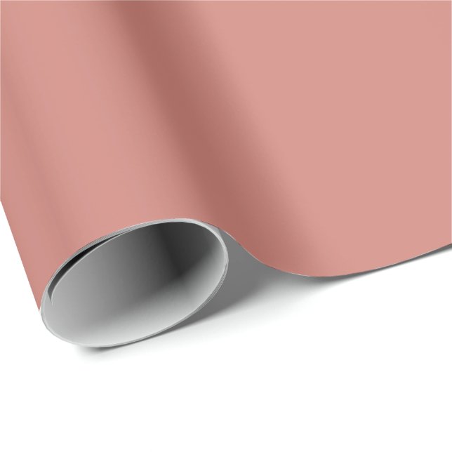 Papel De Presente Terracota Rosa Cor Sólida Simples (Ponta do rolo)