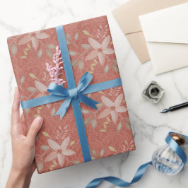 Papel De Presente Terracotta Blush Lace Watercolor