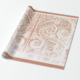 Papel De Presente Terracotta Botanical Swirl