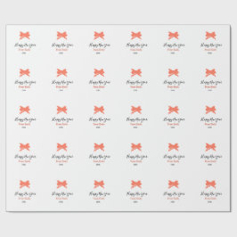 Papel De Presente Terracotta bow happy new year name year boho retro