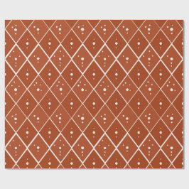 Papel De Presente Terracotta Diamante Escandinavo Minimalista Modern