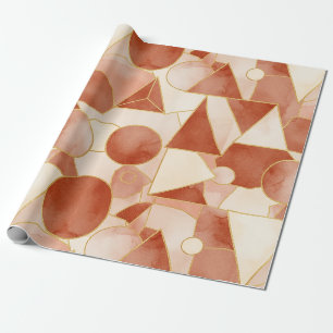 Papel De Presente Terracotta Geométrico - Mosaico de Arte de Linha D