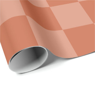 Papel De Presente Terracotta Praça Escuro e Praças Claras Personaliz