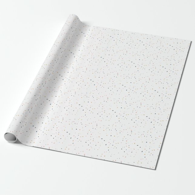 Papel De Presente Terrazzo branco (Desenrolado)