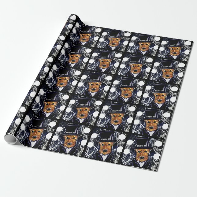 PAPEL DE PRESENTE TERRIER AIREDALE        (Desenrolado)