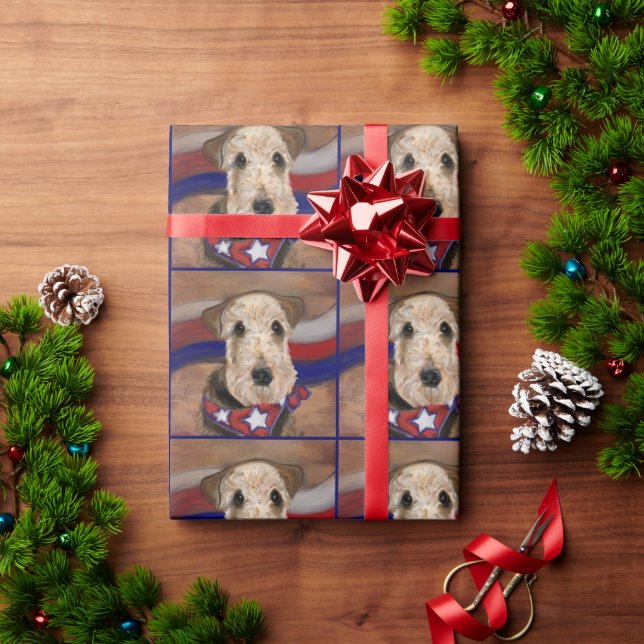 PAPEL DE PRESENTE TERRIER AIREDALE        (Presente de Natal)