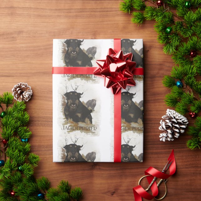 Papel De Presente Terrier de Caça  (Presente de Natal)