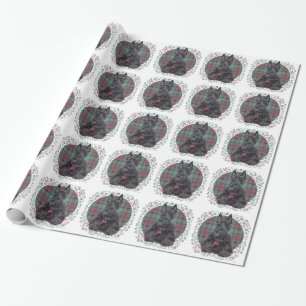 Papel De Presente Terrier Escocês em Tartan
