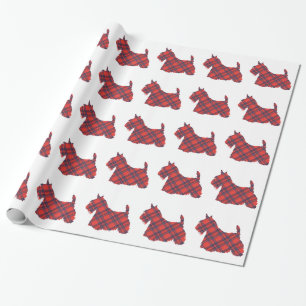 Papel De Presente Terrier Escocês XADREZ