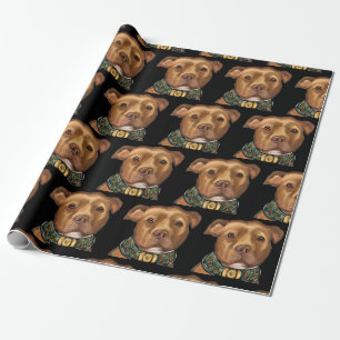 PAPEL DE PRESENTE TERRIER STAFFORDSHIRE AMERICANO