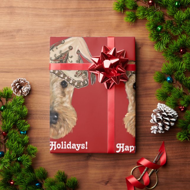 PAPEL DE PRESENTE TERRIERS AIREDALE (Presente de Natal)