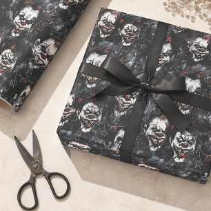 Papel De Presente Terror do Palhaço Assustador no Halloween