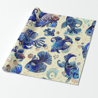 Papel De Presente Tesoros del Mar: Peces y Burbujas