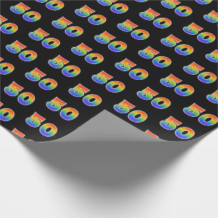 Papel De Presente Teste padrão "50" do espectro do arco-íris do
