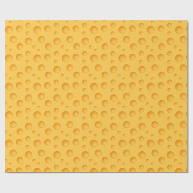 Papel De Presente Teste padrão amarelo do queijo (Aberto)