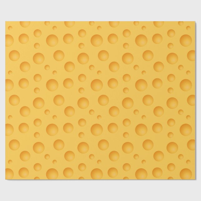 Papel De Presente Teste padrão amarelo do queijo (Aberto)