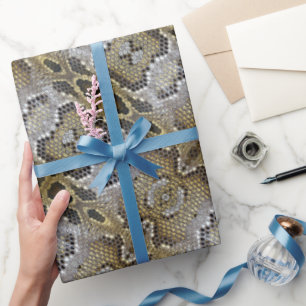 Papel De Presente Teste padrão animal legal do cobra do pitão do