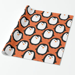 Papel De Presente Teste padrão bonito do pinguim
