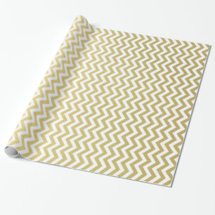 Papel De Presente Teste padrão branco de Chevron da folha Dourado