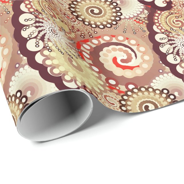 Papel De Presente Teste padrão, chocolate e creme do redemoinho do (Ponta do rolo)