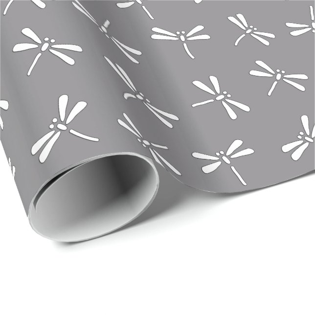 Papel De Presente Teste padrão, cinza/cinzas e branco japoneses da (Ponta do rolo)