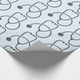 Papel De Presente Teste padrão cinzento à moda de Stethescope