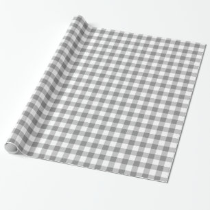Papel De Presente Teste padrão cinzento e branco da verificação d