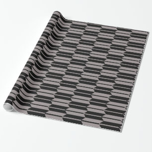 Papel De Presente Teste padrão cinzento e preto geométrico