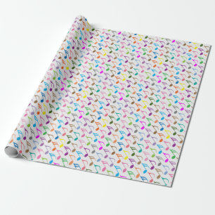 Papel De Presente Teste padrão colorido das notas musicais