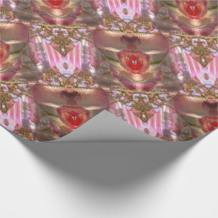Papel De Presente Teste padrão cor-de-rosa bonito romântico da
