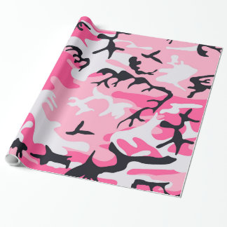 Papel De Presente Teste padrão cor-de-rosa da camuflagem de Camo