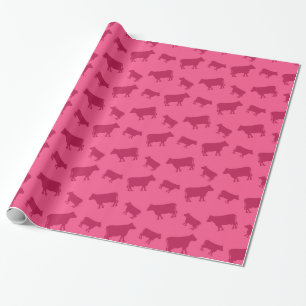 Papel De Presente Teste padrão cor-de-rosa da vaca