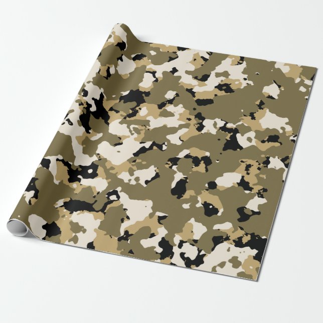 Papel De Presente Teste padrão da camuflagem do deserto (Desenrolado)