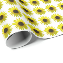 Papel De Presente Teste padrão da flor do girassol