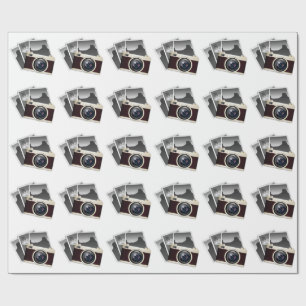 PAPEL DE PRESENTE TESTE PADRÃO DA ILUSTRAÇÃO DA CÂMERA FOTOGRÁF