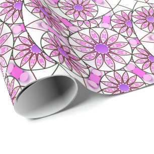 Papel De Presente Teste padrão da mandala, lavanda, rosa, rosa