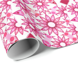 Papel De Presente Teste padrão da mandala nas máscaras do rosa,