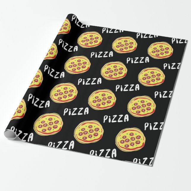 Papel De Presente Teste padrão da pizza (Desenrolado)