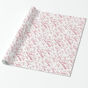 Papel De Presente Teste padrão da tipografia do "amor" do dia dos